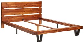 325284 vidaXL Cadru de pat margini naturale, 120 cm, lemn masiv de acacia