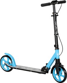 HOMCOM Trotinetă pliabilă pentru adulți și copii +14 ani Trotinetă cu ghidon reglabil 91,5x36,5x91-104 cm Albastru | Aosom Romania