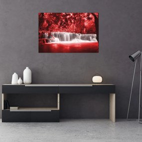 Tablou - Cascadă, roșu (90x60 cm)