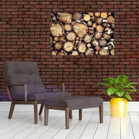 Tablou - Lemn în zăpadă (90x60 cm)