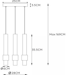 Lustră LED dimabilă pe cablu Lucide 24402/15/96 MARGARY 3xLED/4W/230V alamă