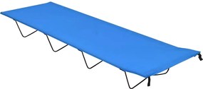 vidaXL Pat de camping, albastru, 180x60x19 cm, țesătură oxford și oțel