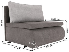 Fotoliu extensibil, gri maroniu Taupe, KENET