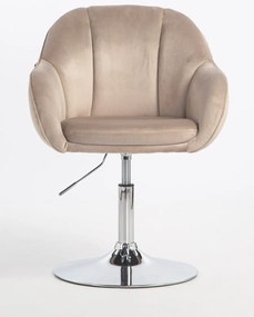 HR2055N Scaun Latte din Catifea cu Bază Cromata