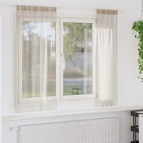 vidaXL Perdele cu perdele 2 pcs Nisip 140 x 175 cm Poliester