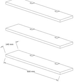 SET 3x raft de perete BOSS antracit