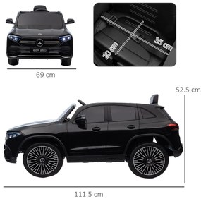 HOMCOM Mașină Electrică pentru Copii 3-8 Ani cu Telecomandă și Claxon, Negru, 111.5x69x52.5 cm | Aosom Romania