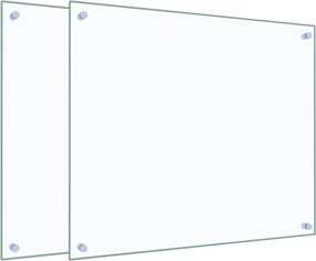 vidaXL Panou antistropi bucătărie 2 buc. transparent 70x60 cm sticlă