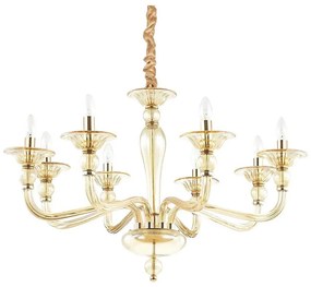 Lustră pe lanț Ideal Lux DANIELI 8xE14/40W/230V d. 85 cm alamă