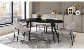 Masă extensibilă de dining ARTUR, neagră