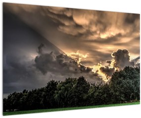 Tablou cu nori și pădure (90x60 cm)