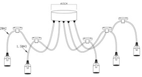 Globo A110-5 - Lampa suspendata MARACANA 5xE27/60W/230V