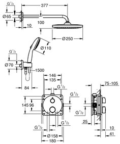 Grohe Vitalio Start set de dus ascuns cu termostat da crom 34883000