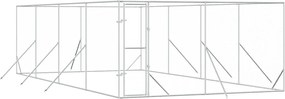 vidaXL Padoc de exterior pentru câini argintiu 4x8x2 m oțel galvanizat