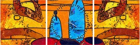 Tablou - Pictură străveche (cu ceas) (90x30 cm)