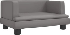 vidaXL Canapea pentru copii, gri, 60x40x30 cm, piele ecologică