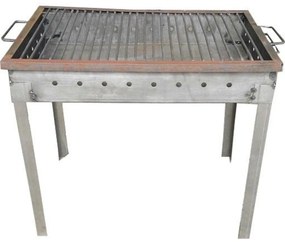 Gratar de gradina traditional din fier, realizat manual, picioare din cornier, 40 X 30 CM,Natur