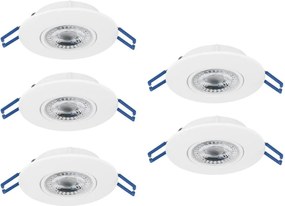 Eglo 300185 - Set 5x spoturi încastrate LED GEDREZ, 4,9 W, 230 V, Ø 9 cm, alb