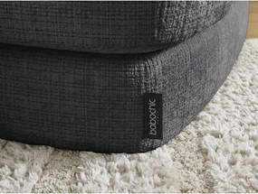 Taburet negru cu tapițerie din chenille Leonore – Bobochic Paris