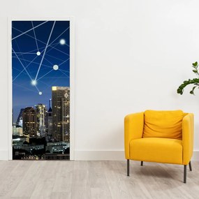 Fototapet pentru ușă - Oraș noaptea (95x205cm)