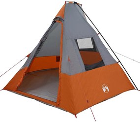 vidaXL Cort Tipi Gri și Portocalie 383 x 338 x 217 cm tafta