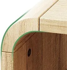 Set 2x Noptiere 55 x 40 x 60 cm, cu 2 sertare si raft, dormitor, Noptiere moderne cu Riflaj - NOM1