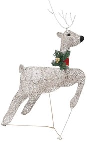 Decor de Craciun cu reni si sanie, 100 LED-uri, auriu, exterior 1, Auriu