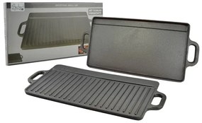 Placa grill BBQ cu două suprafețe 51x24cm, fonta Perfect Home 12014