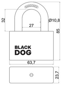 Lacăt din oțel RV.BLACKDOG.60