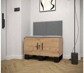 Set mobilier pentru hol Amanda 19 (Stejar artisan + gri închis). 1086022