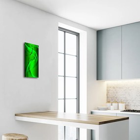 Ceas de perete din sticla vertical Arta model verde