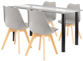 Set de sufragerie Zelma 4+1 negru-gri