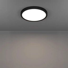 Eglo 901373 - LED RGBW, plafonieră reglabilă cu sticlă fumurie FUEVA-Z LED/14,3W/230V 27,8cm IP44 negru