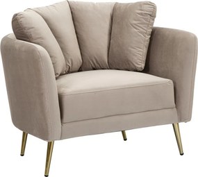 Fotoliu taupe cu tapițerie din catifea Kiev – Mauro Ferretti