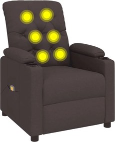 vidaXL Fotoliu de masaj, maro închis, material textil