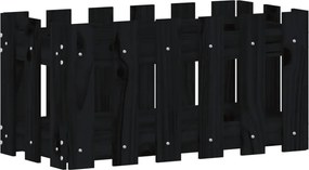 vidaXL Jardinieră grădină design gard negru 60x30x30 cm lemn masiv pin
