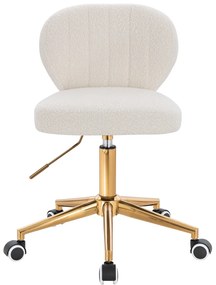 HR193K Scaun Crem Boucle cu Bază Aurie