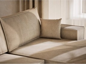 Colțar bej extensibil/cu spațiu de depozitare cu tapițerie din chenille (în formă de "U") Kyoto – Maison de Rêve