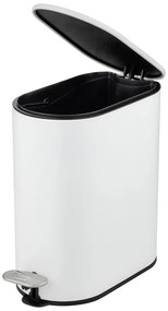 Coș de gunoi alb mat cu pedală din oțel 5 l Collungo – Wenko