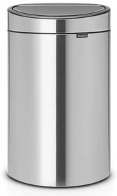 Cos de gunoi Brabantia Touch Bin New 650532, 40 L, Inchidere silentioasa si lina, Spate plat, Inox mat