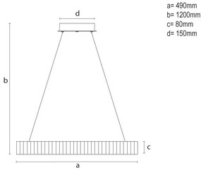 Lustră LED dimabilă pe cablu, 75W, 230V, 3000-6500K, Ø 49 cm + telecomandă