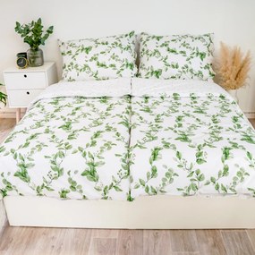 Stanex Lenjerie de pat din bumbac Eucalipt,reversibilă, 140 x 200 cm, 70 x 90 cm