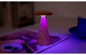 Veioză în culoare naturală LED cu abajur din lemn (înălțime 14 cm) Sylva – Gingko