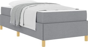 vidaXL Cadru de pat cu saltea Gri deschis 90 x 190 cm țesătură