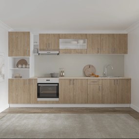 Set haaus V33, Lemn Natural/Alb, Blat Thermo 28 mm, L 340 cm