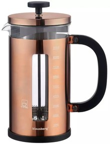 Presă francezа pentru cafea/ceai Klausberg KB 7740, 1 l, Sticlа borosilicatа, Oтel inoxidabil, Cupru