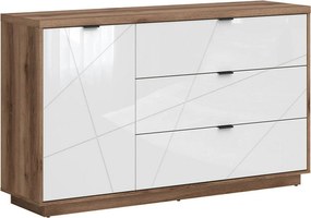 Comoda FORN, nuc/alb lucios, PAL, 156x42.5x93 cm