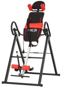 HOMCOM Bancă de Inversie cu Înălțime Reglabilă și Tetieră, Bancă Inversă din Oțel și Plastic, 79x114x153 cm, Negru | Aosom Romania