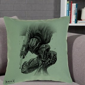 Perna Personalizata Berserk Guts Armor of Darkness Manga, 40x40 cm, Verde, Husa Detasabila, Perna Inclusa, BEKZ®