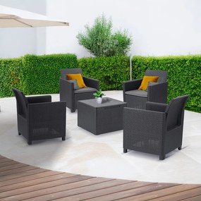 Set de mobilier de grădină Claire II cu 4 locuri, grafit